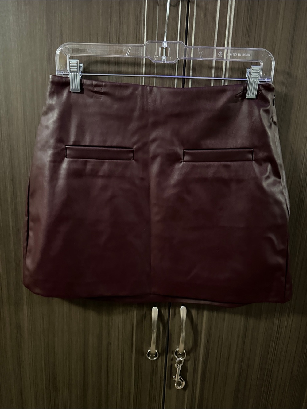 a‎ new day Burgundy Faux Leather Mini Skirt
